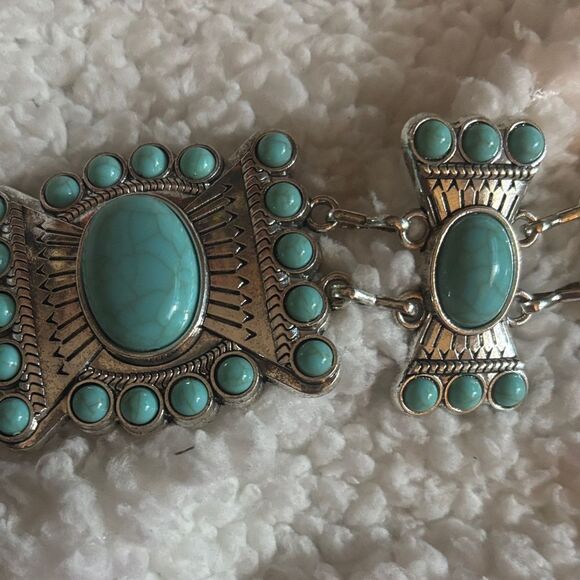 Turquoise Stone Western Concho Boho Chain Belt main image 6